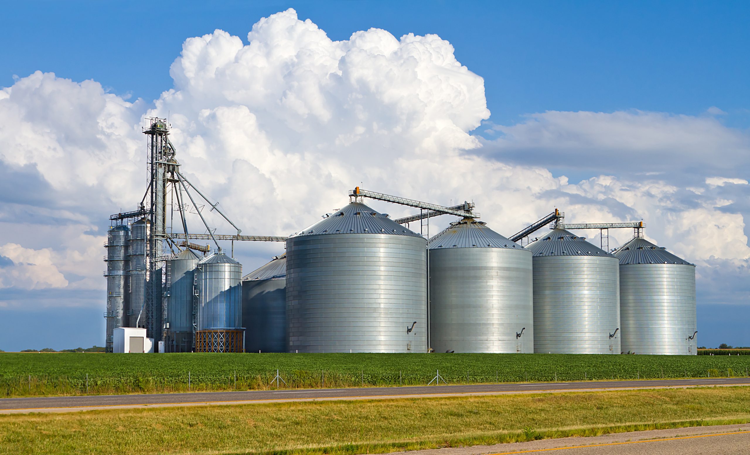 Modern grain storage silos